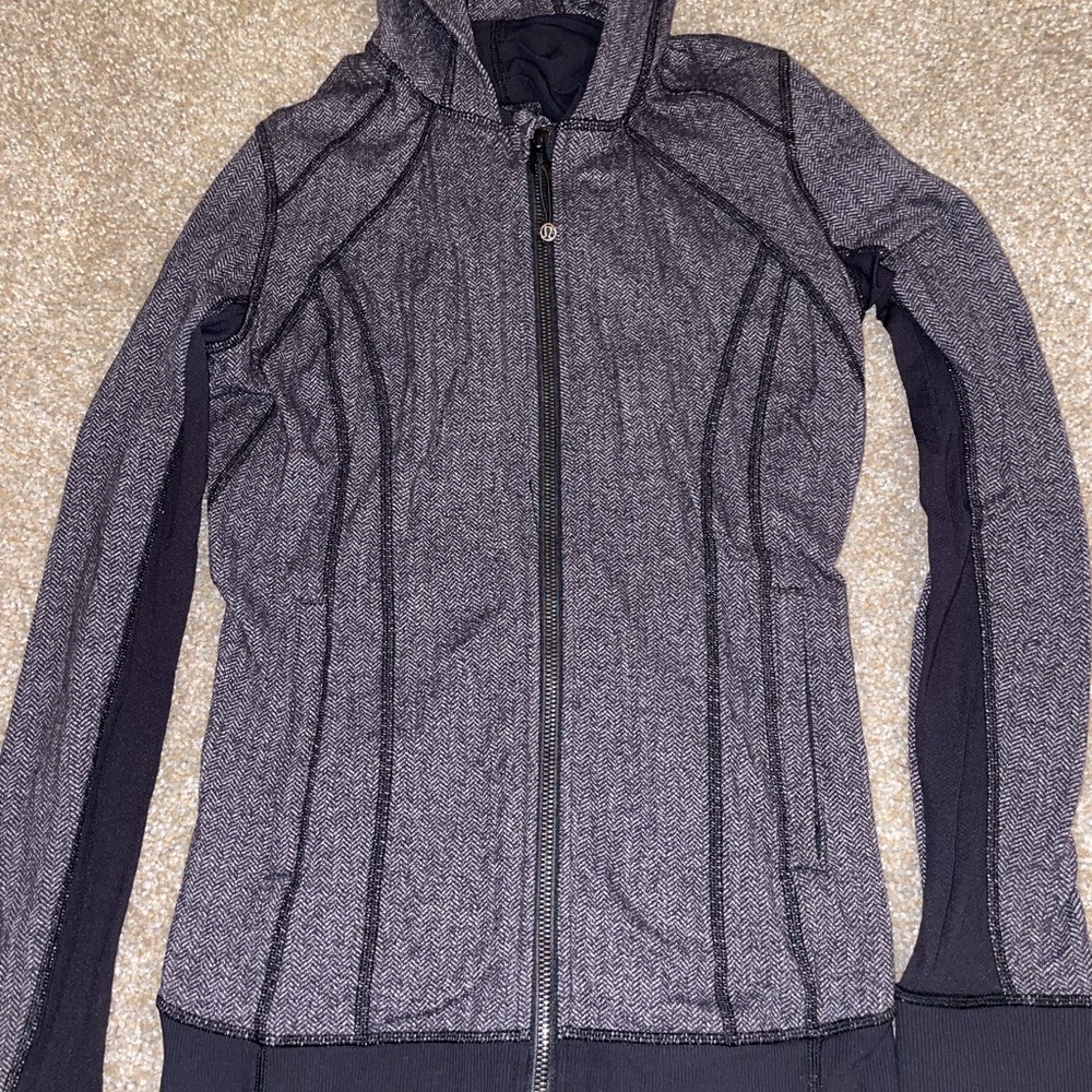 Lululemon Black And Grey Zip Up Sweatshirt